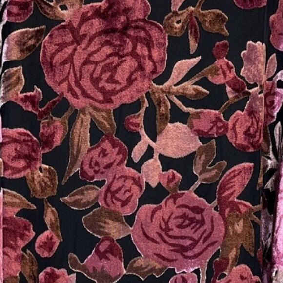 Acqua Babydoll Blouse Size Medium Velvet Floral Fairy Whimsigoth Cottagecore - Picture 10 of 11